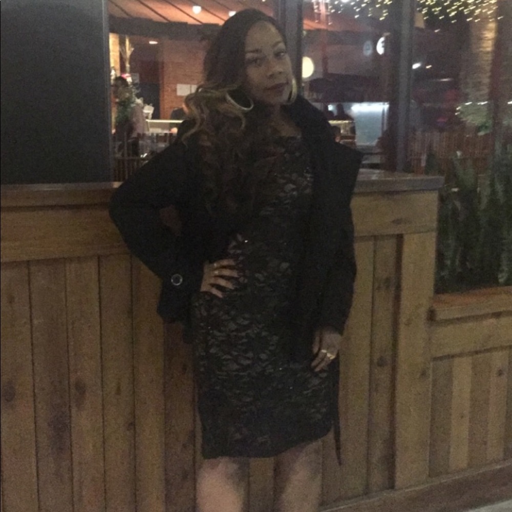 Black & cream dress